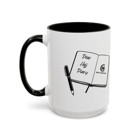 Dear Hajj Diary Accent Mug 15 oz, with Journal Illustration